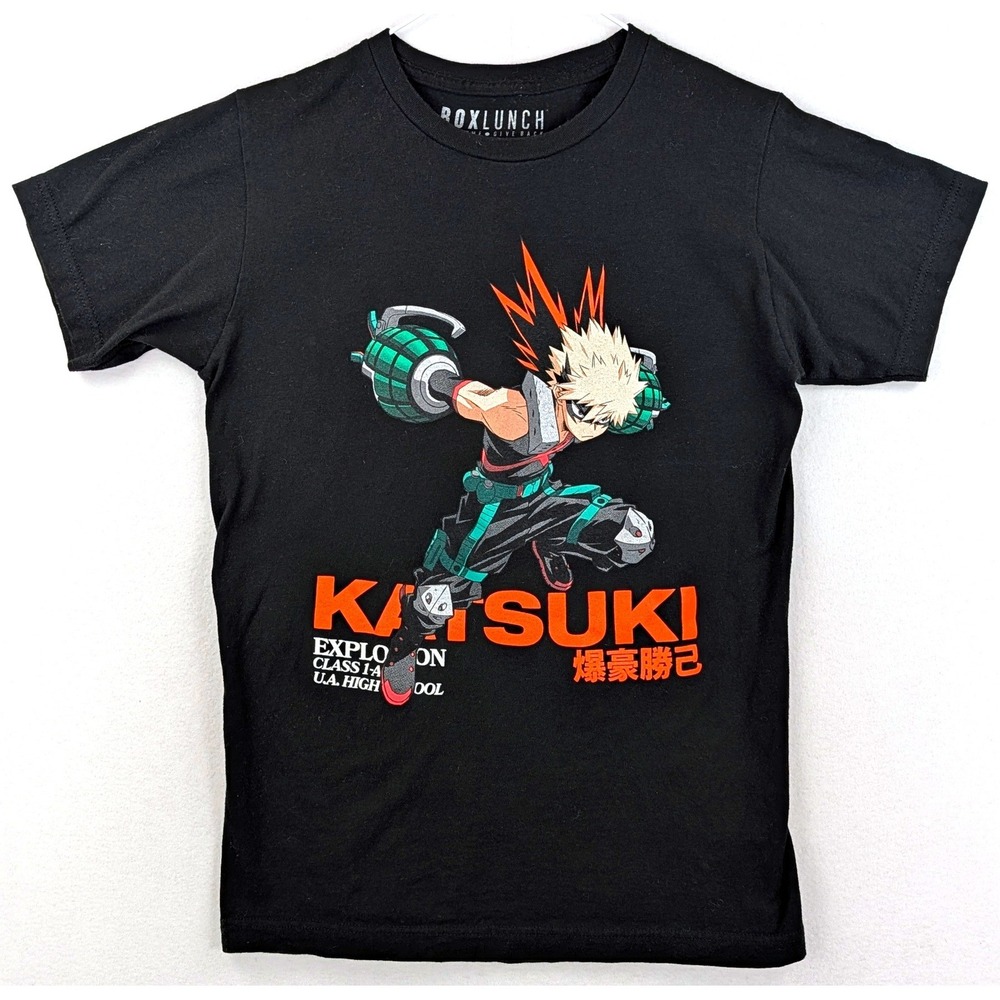 BoxLunch My Hero Academia Katsuki Bakugo Mens Small Black Cotton T-Shirt